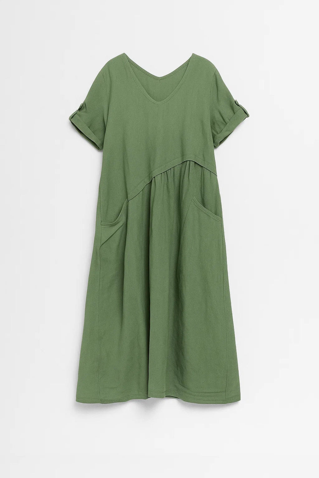 Elegantes Weites Kleid | Kurzarm & V-Ausschnitt für mühelosen Stil