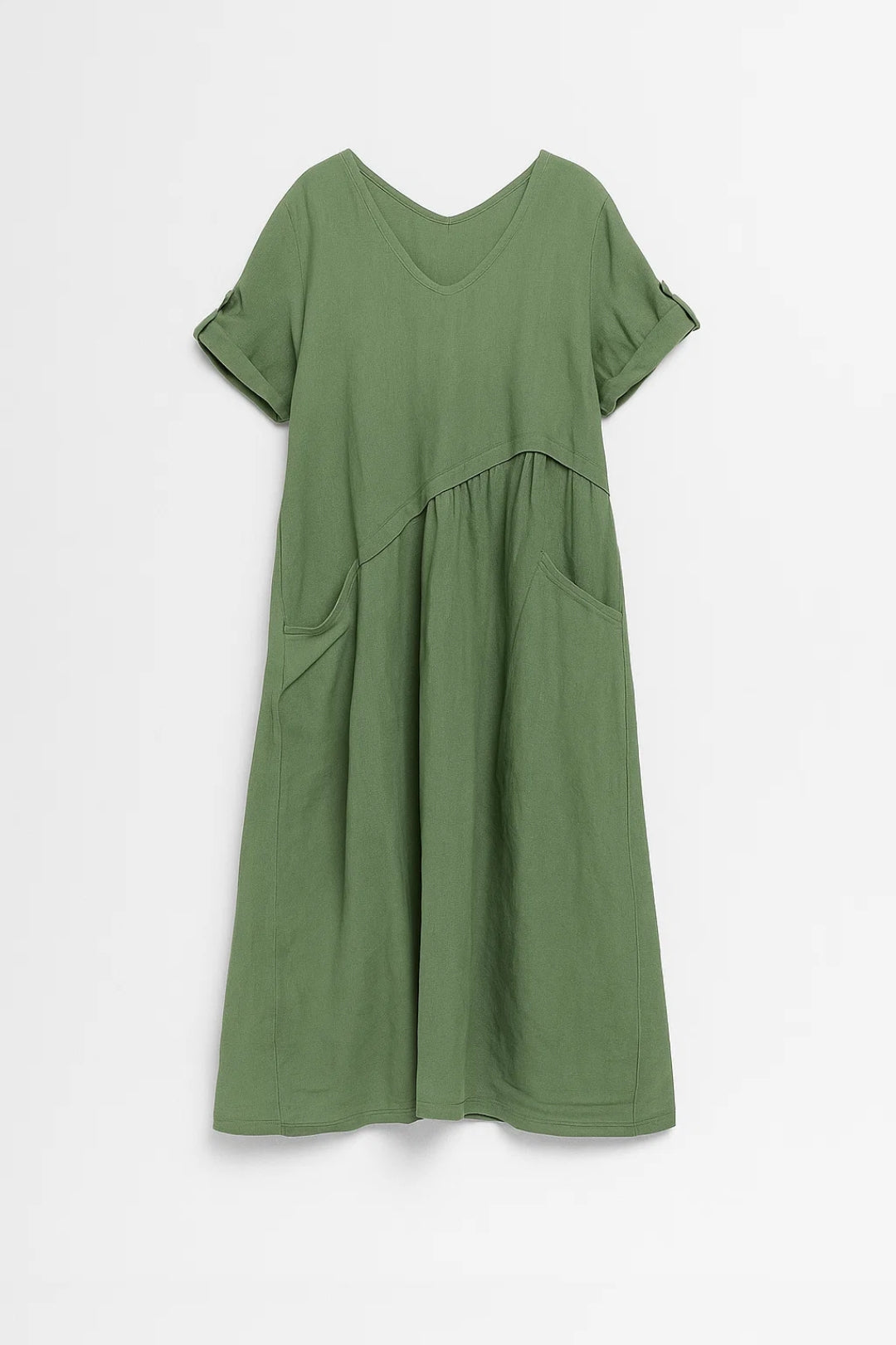 Elegantes Weites Kleid | Kurzarm & V-Ausschnitt für mühelosen Stil