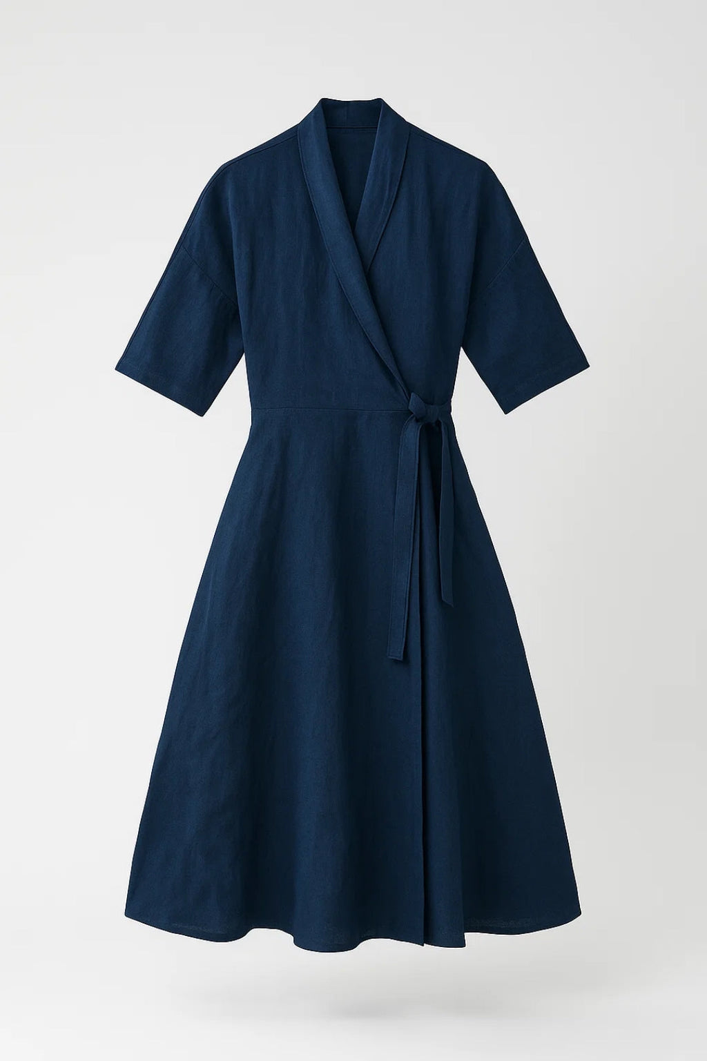 Elegantes Wickelkleid | Knielang mit Bindegürtel – Mühelos stilvoll