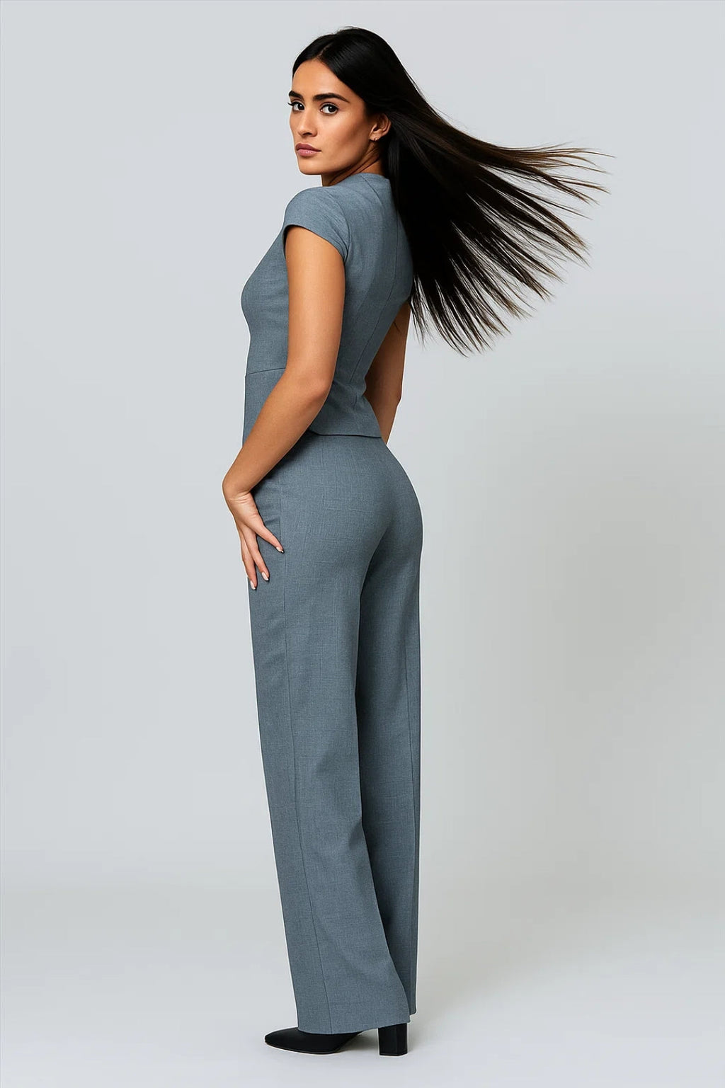 Elegantes Zweiteiliges Set | Kurzarm-Blazer & Hose für mühelosen Stil