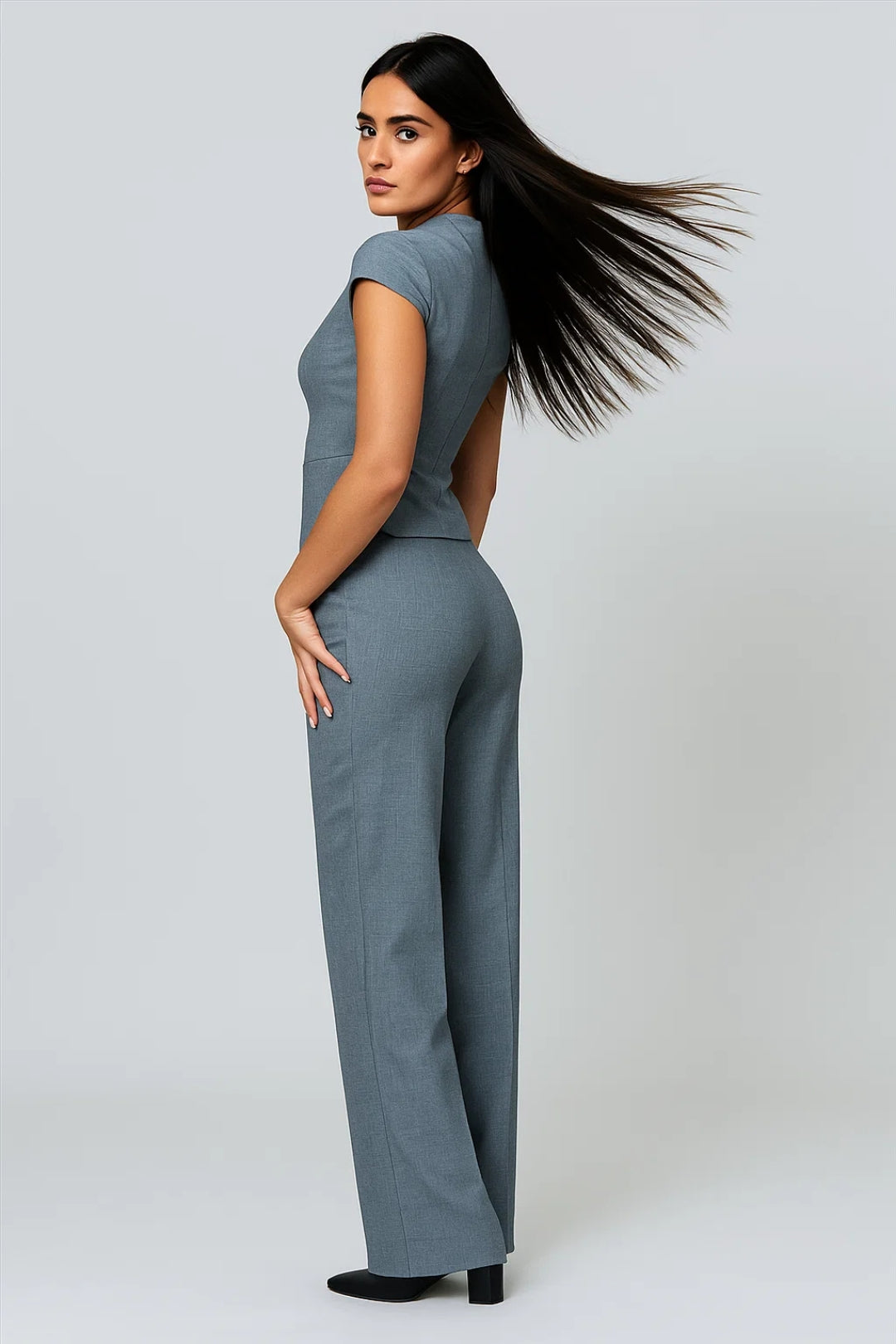 Elegantes Zweiteiliges Set | Kurzarm-Blazer & Hose für mühelosen Stil