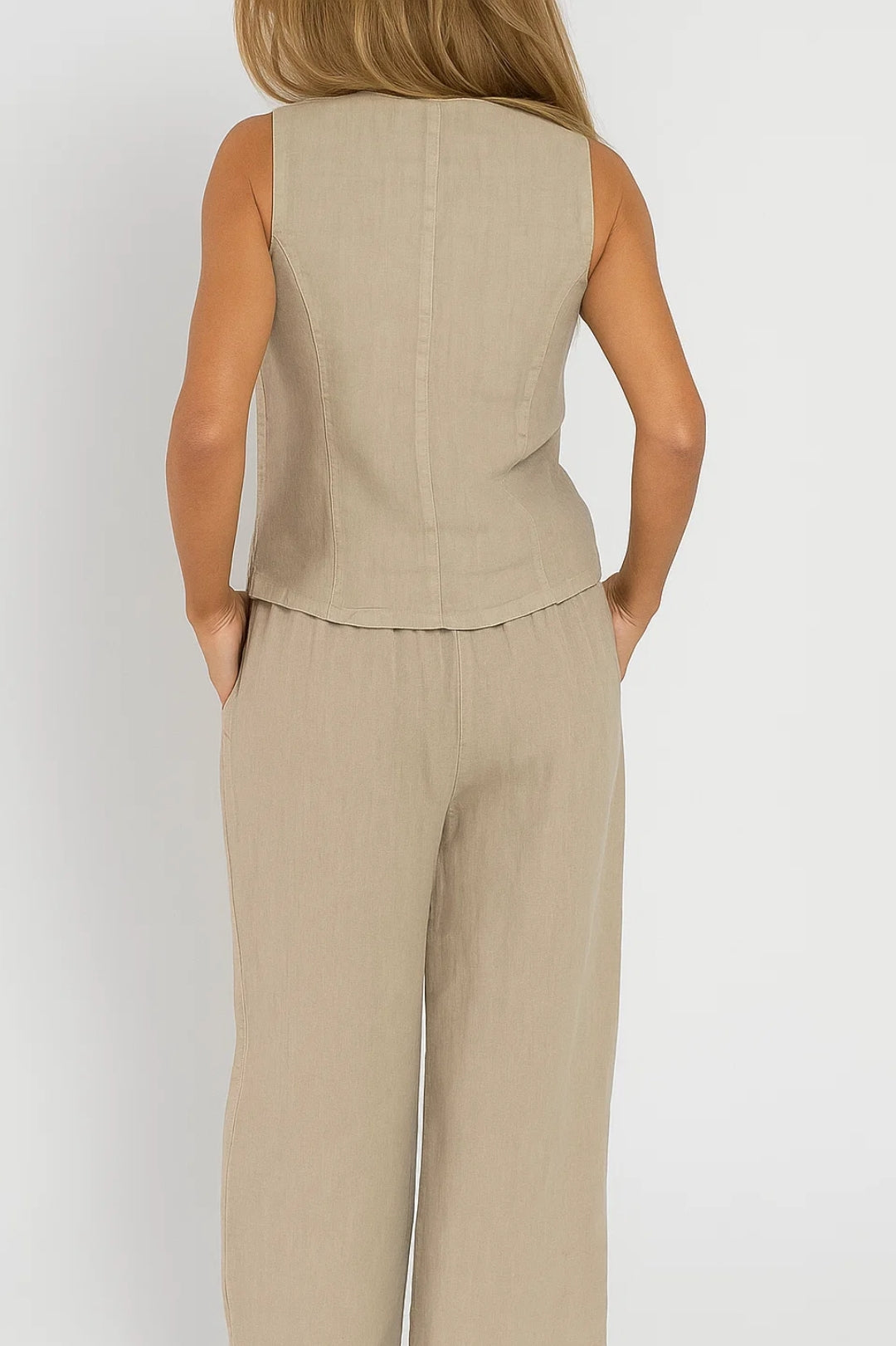 Elegantes Zweiteiliges Set – Ärmellose Weste & Weite Hose für Stilbewusste