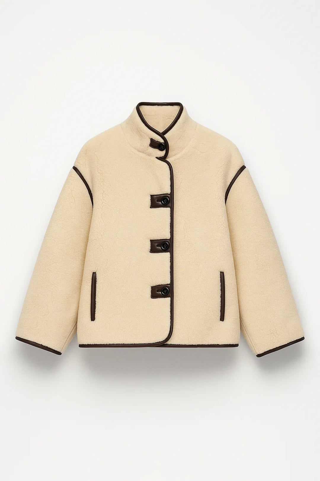 Elegante Kurzjacke mit Stehkragen – Stilvolle Kontrastdetails für jeden Anlass