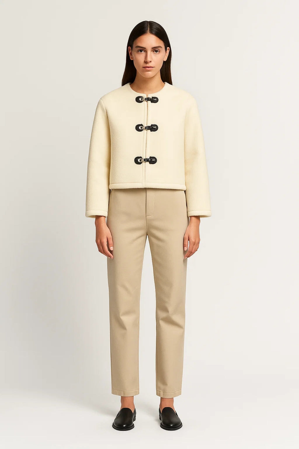 Elegante Kurze Jacke | Gerader Schnitt & Hakenverschluss für mühelosen Stil