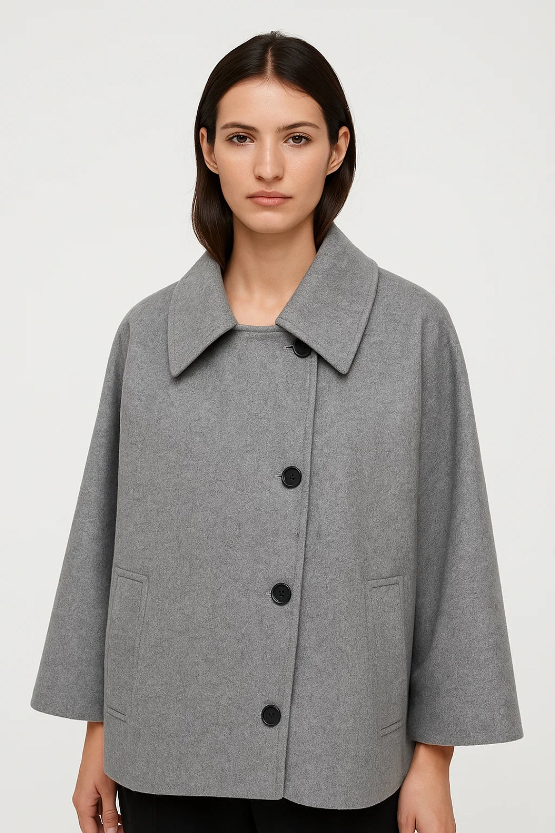 Elegante A-Linien-Jacke | Zeitloser Schnitt mit Knopfleiste