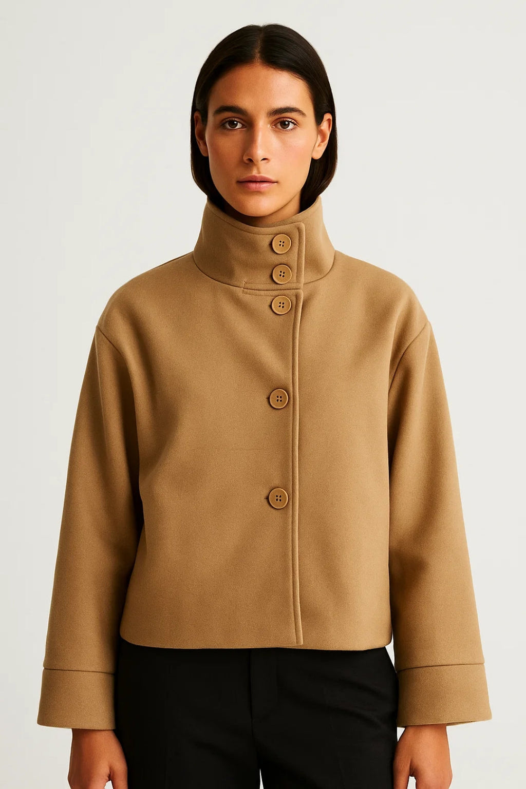 Elegante Kurzjacke mit Stehkragen – Müheloser Minimalismus für jeden Anlass