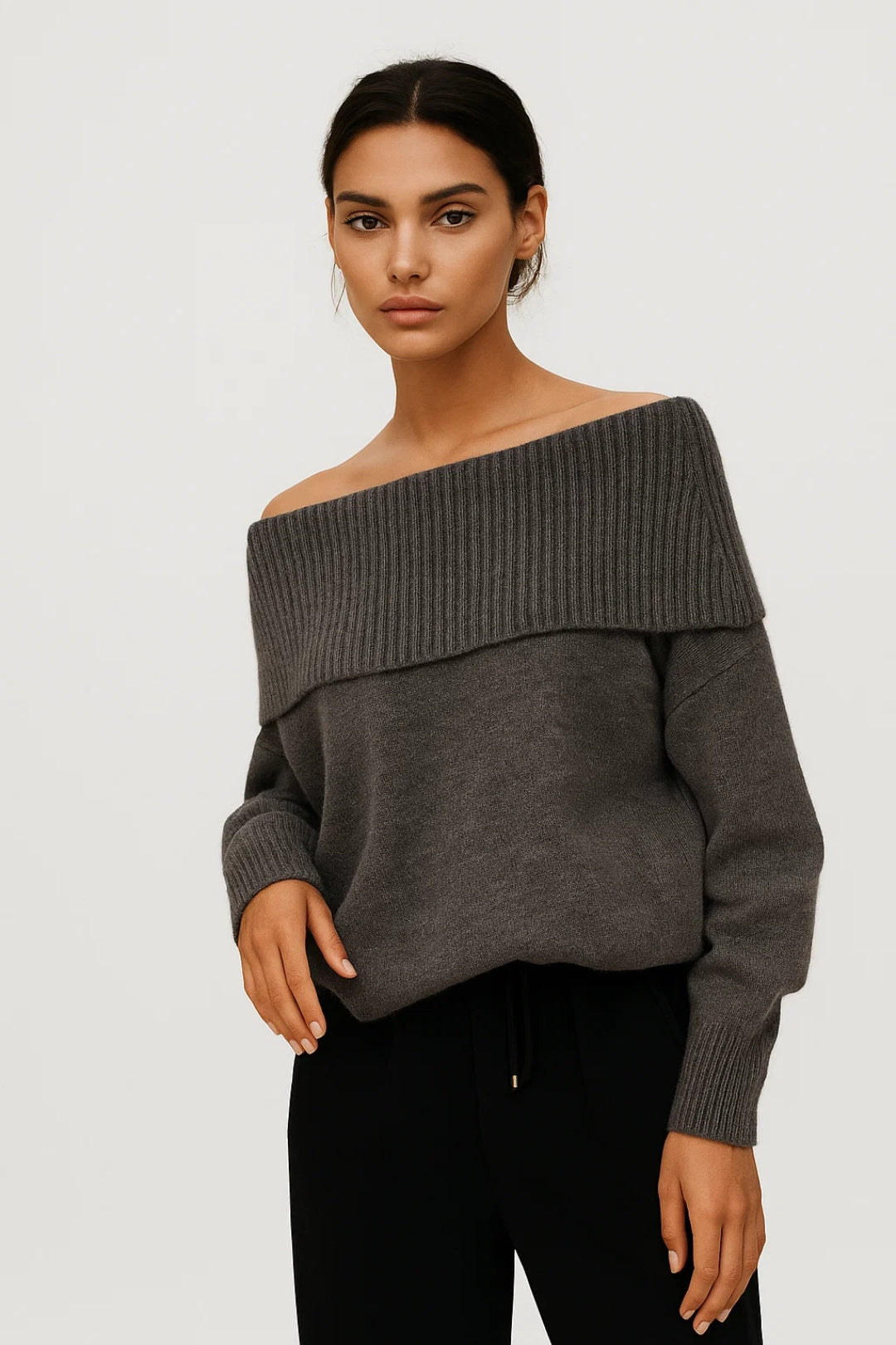 Eleganter Off-Shoulder Pullover | Gemütlich & Feminin für Herbst-Looks