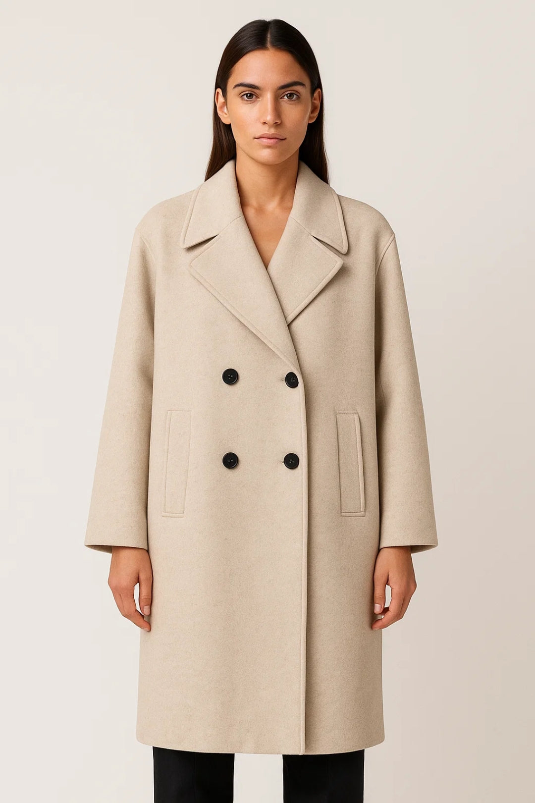 Eleganter Langer Mantel | Gemütlicher Oversized-Stil | Doppelreihig