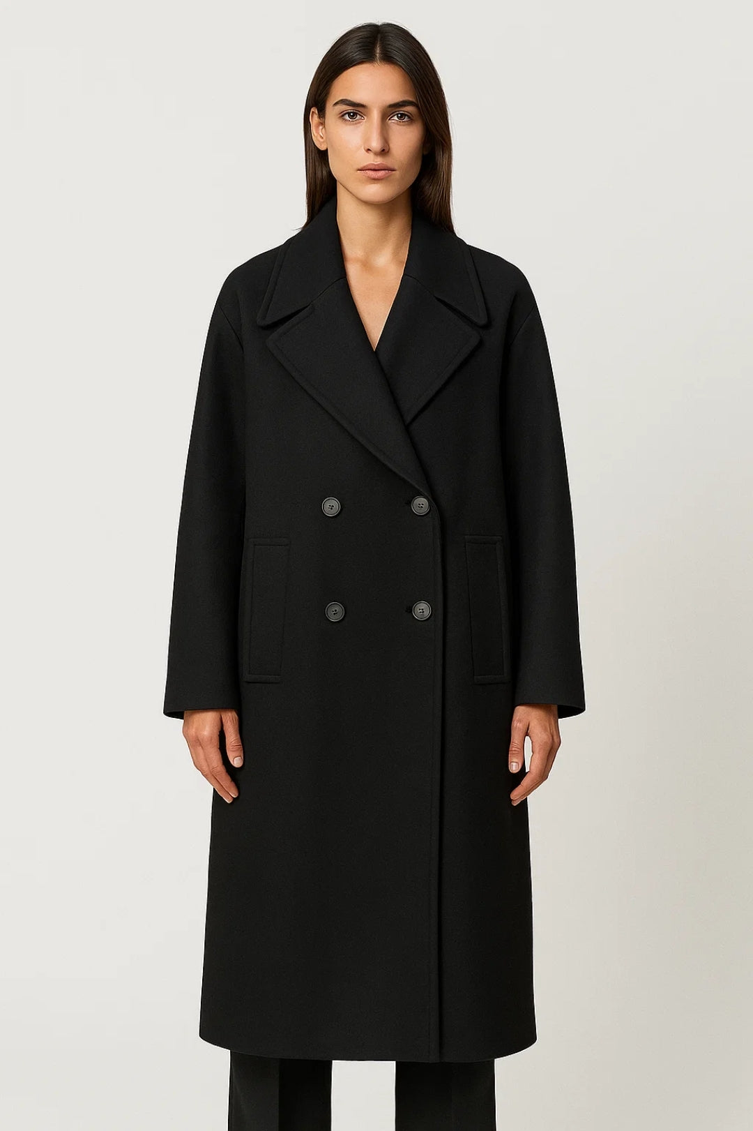 Eleganter Langer Mantel | Gemütlicher Oversized-Stil | Doppelreihig