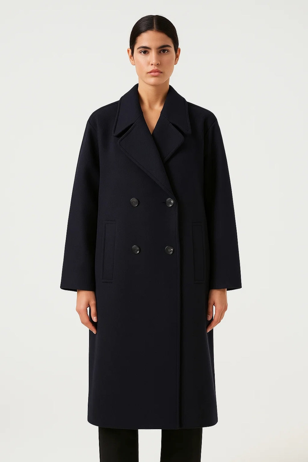 Eleganter Langer Mantel | Gemütlicher Oversized-Stil | Doppelreihig