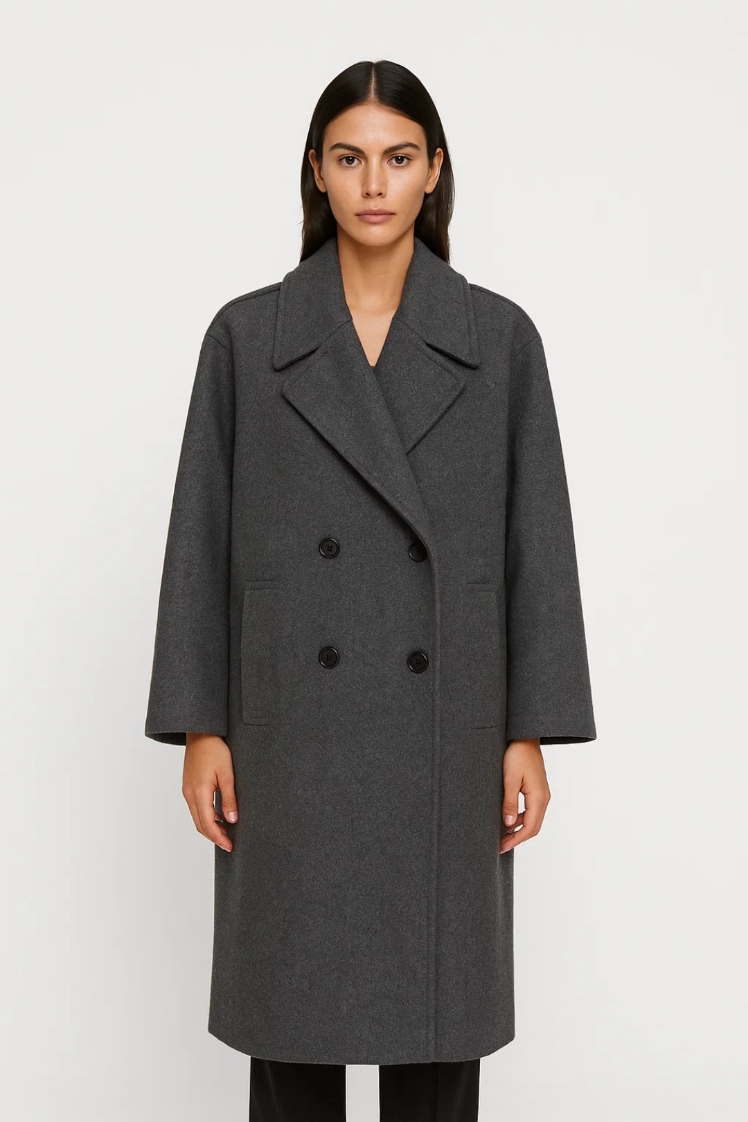 Eleganter Langer Mantel | Gemütlicher Oversized-Stil | Doppelreihig