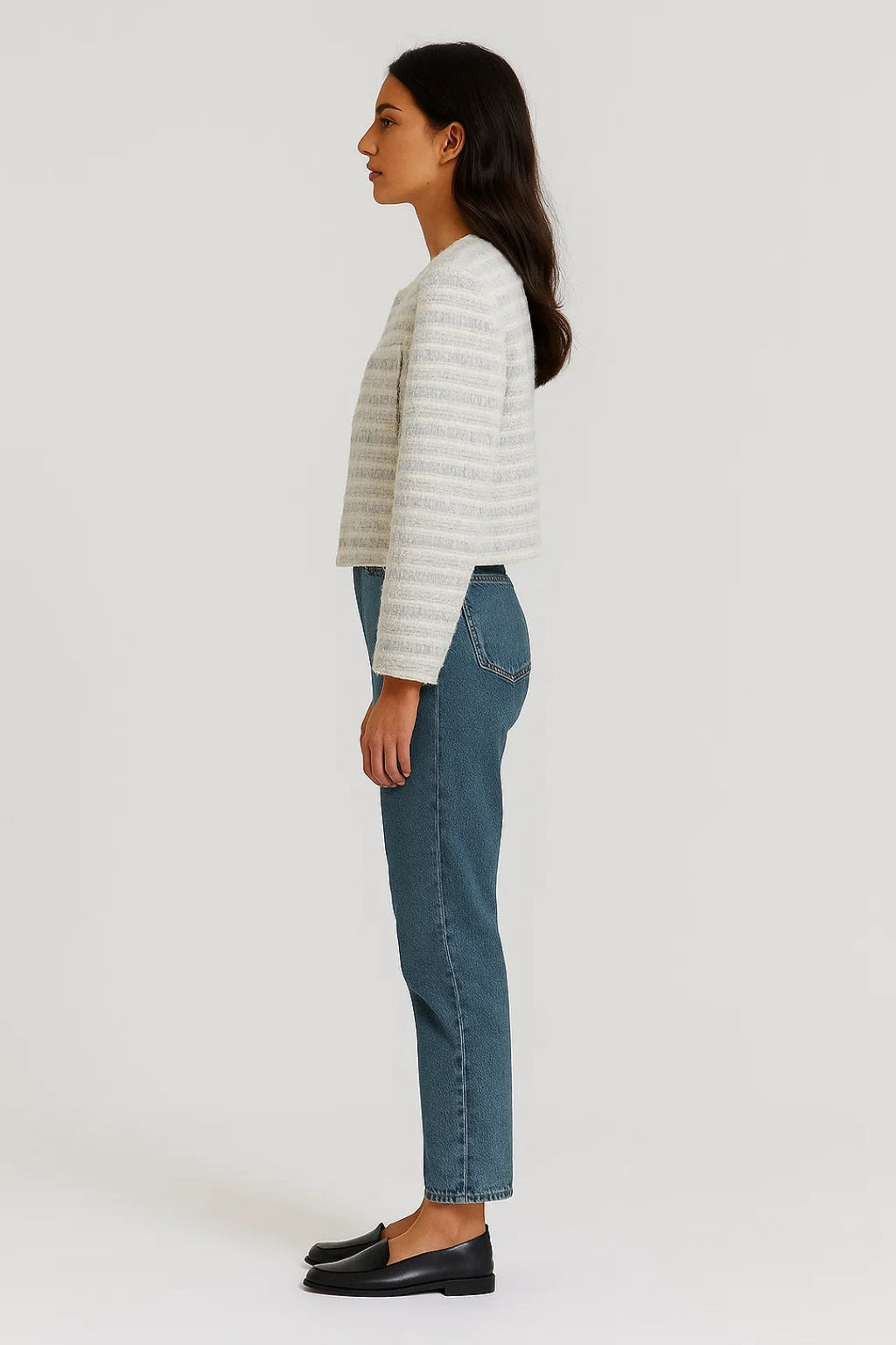 Elegante Bouclé-Jacke | Kurz geschnitten | Perlenknöpfe für stilvolle Auftritte