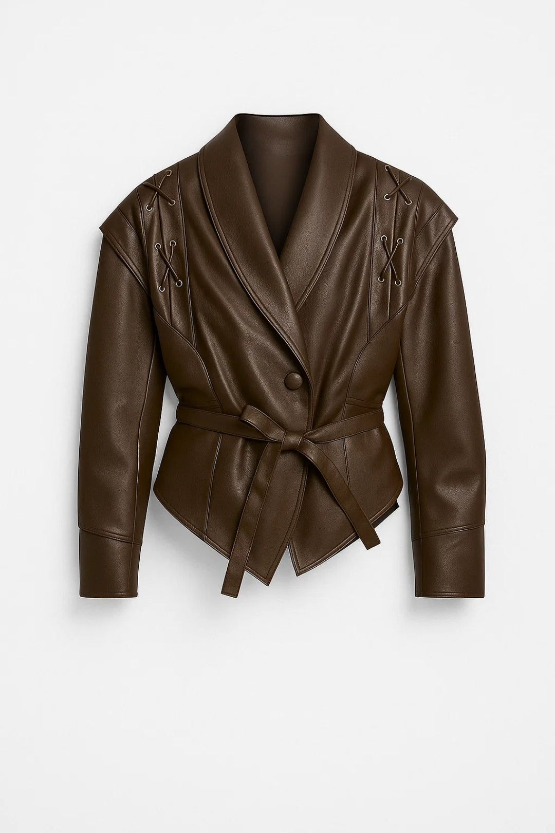 Elegante Kurzjacke mit Bindegürtel – Stilvolle Zierdetails für jeden Anlass