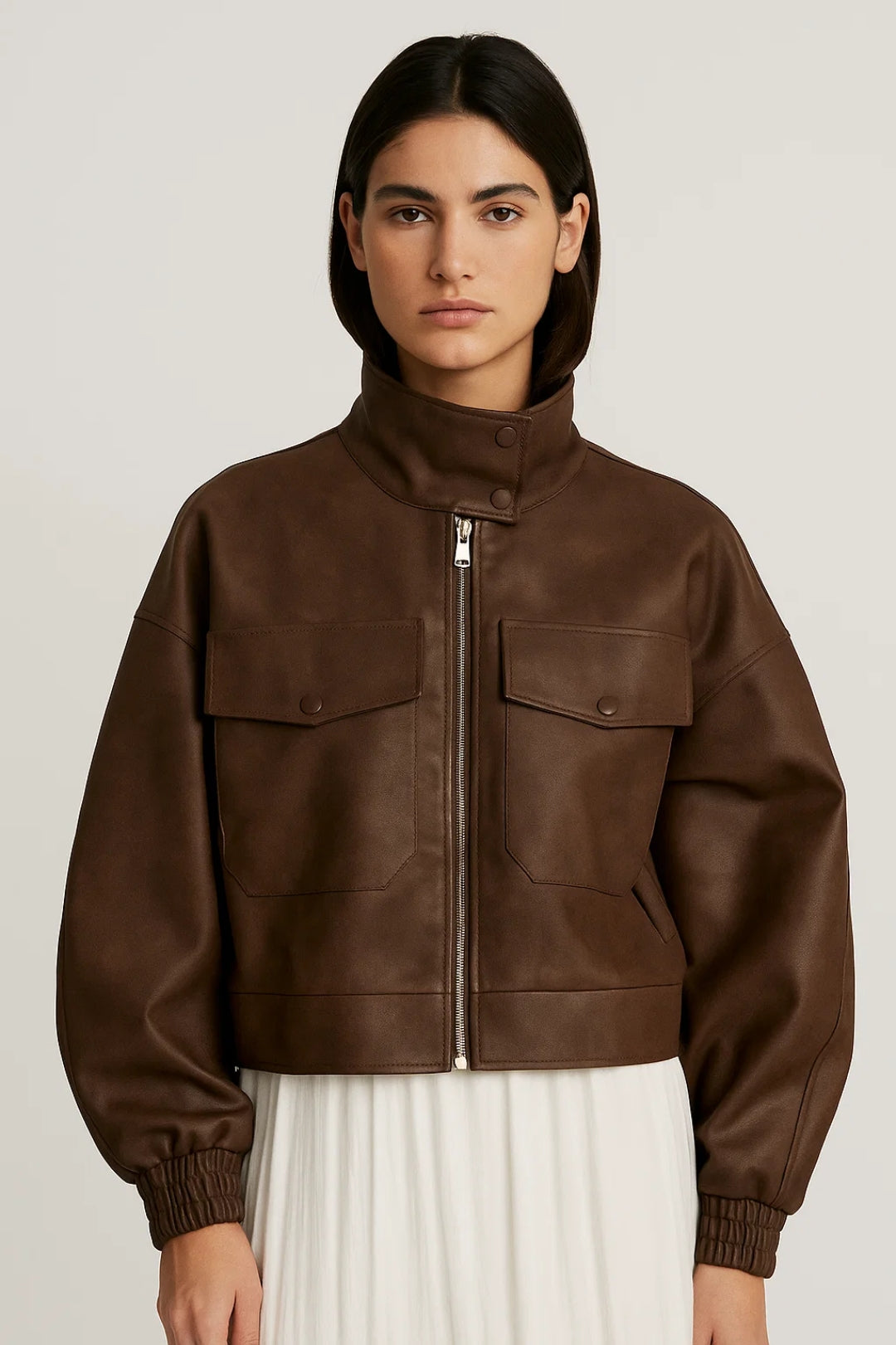 Moderne Damenjacke | Praktischer Stehkragen mit Taschen-Details