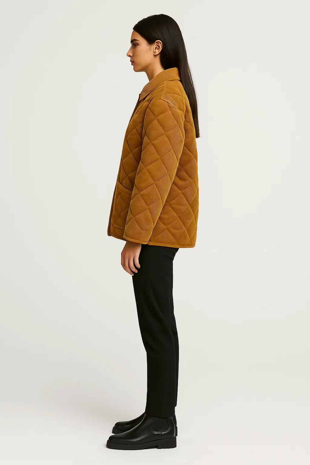 Gemütliche Steppjacke aus Cord | Druckknöpfe & Lockere Passform