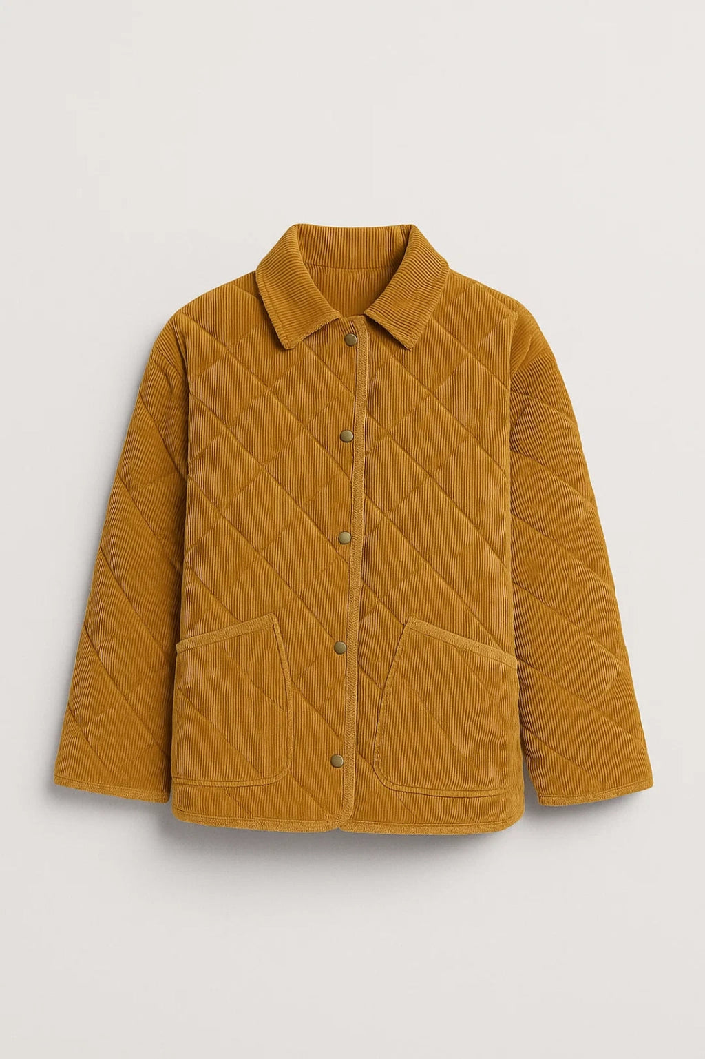 Gemütliche Steppjacke aus Cord | Druckknöpfe & Lockere Passform