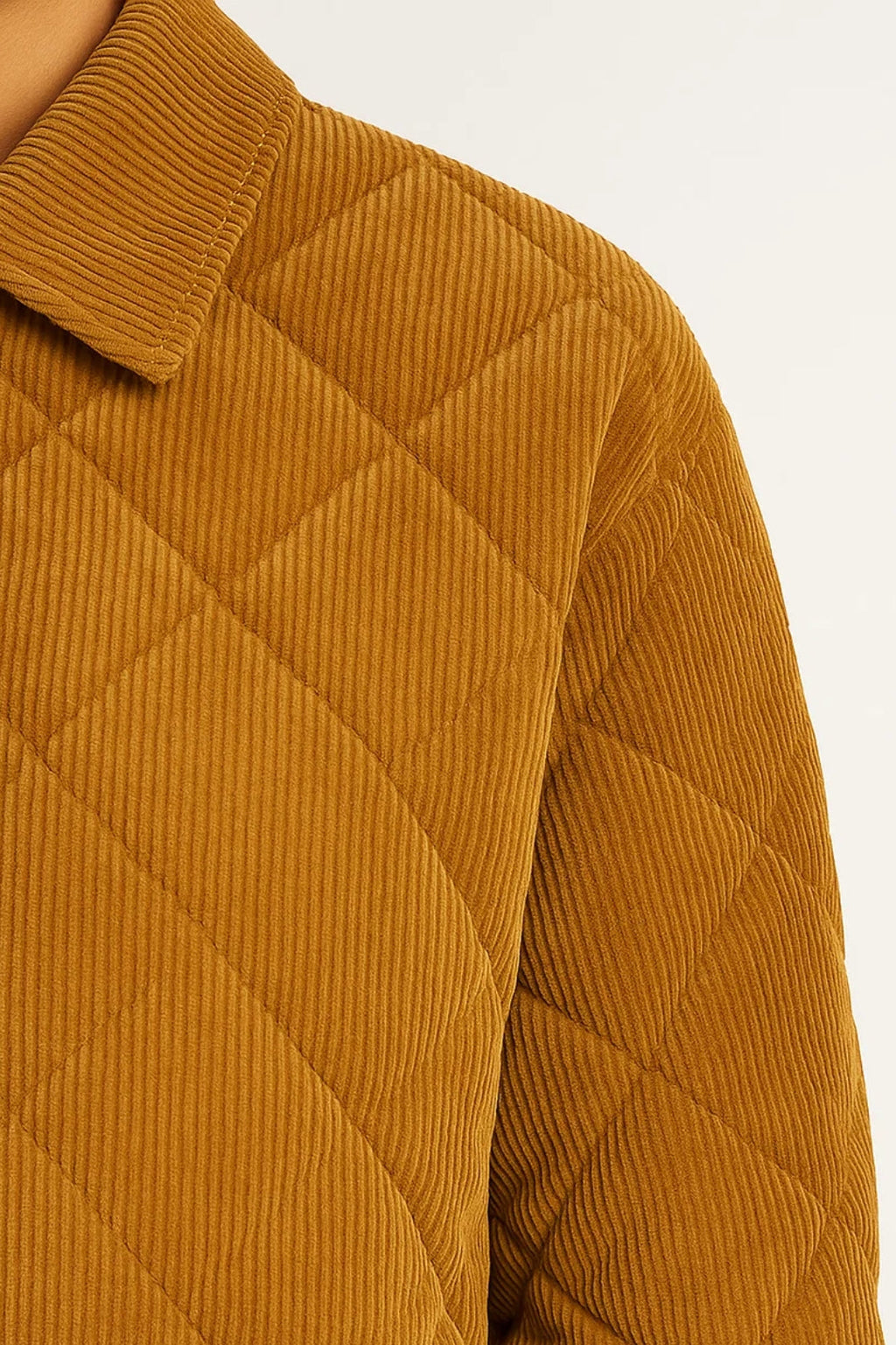 Gemütliche Steppjacke aus Cord | Druckknöpfe & Lockere Passform