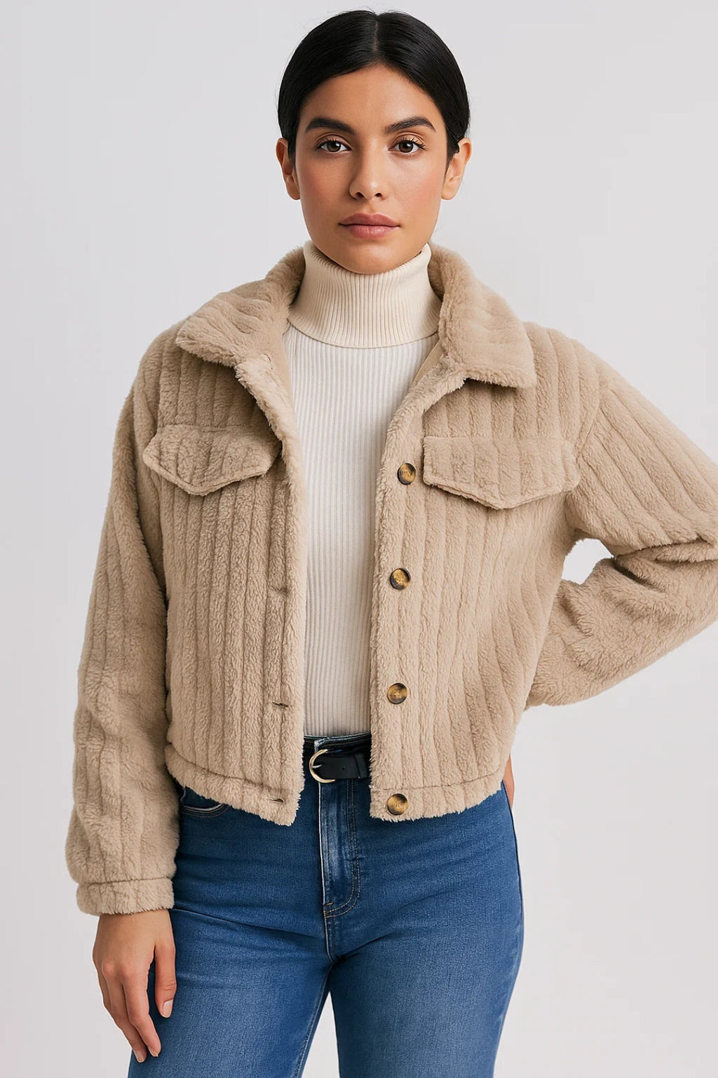 Gemütliche Kurzjacke | Weiches Design mit Knöpfen für lässige Outfits