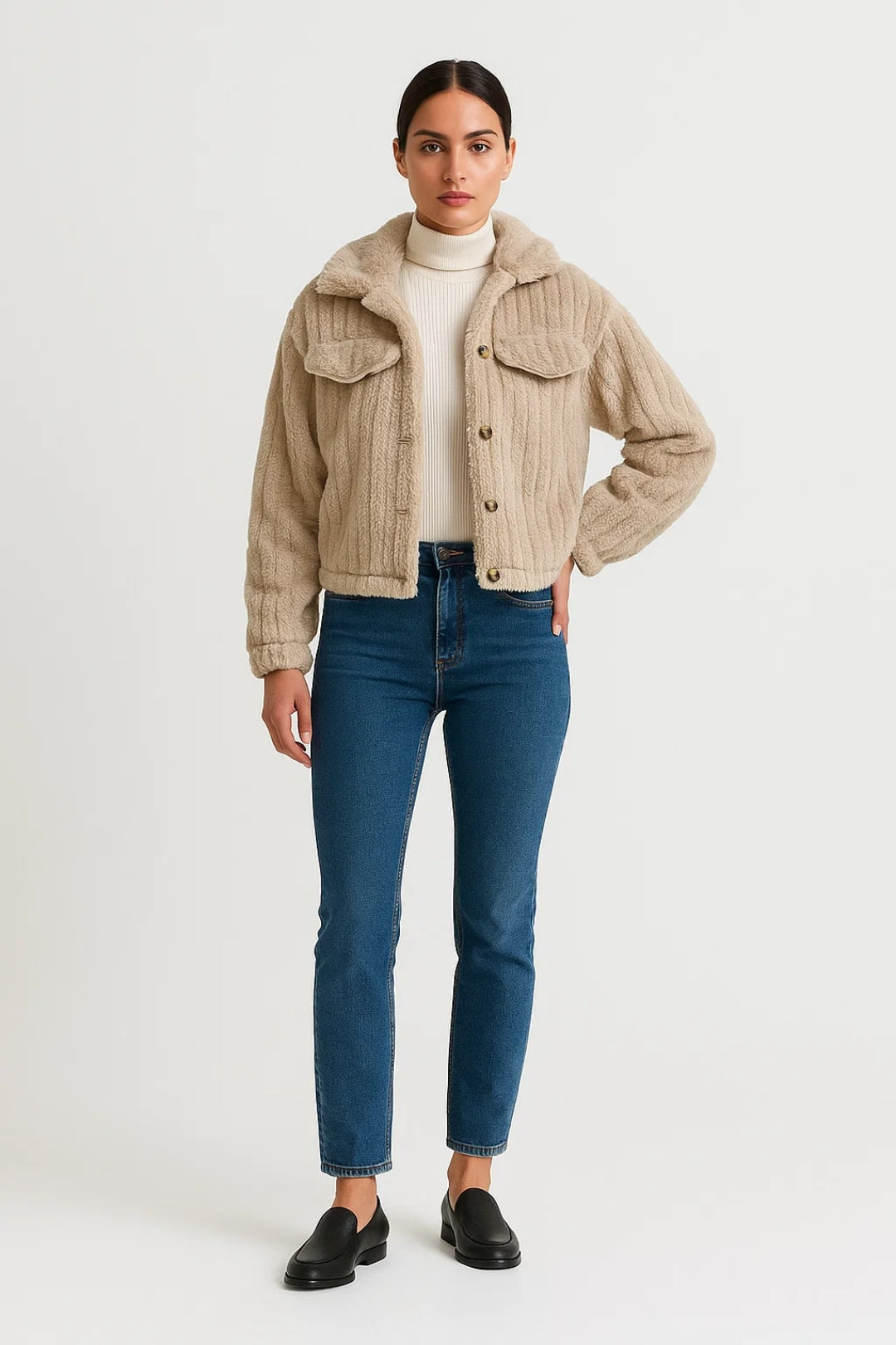 Gemütliche Kurzjacke | Weiches Design mit Knöpfen für lässige Outfits