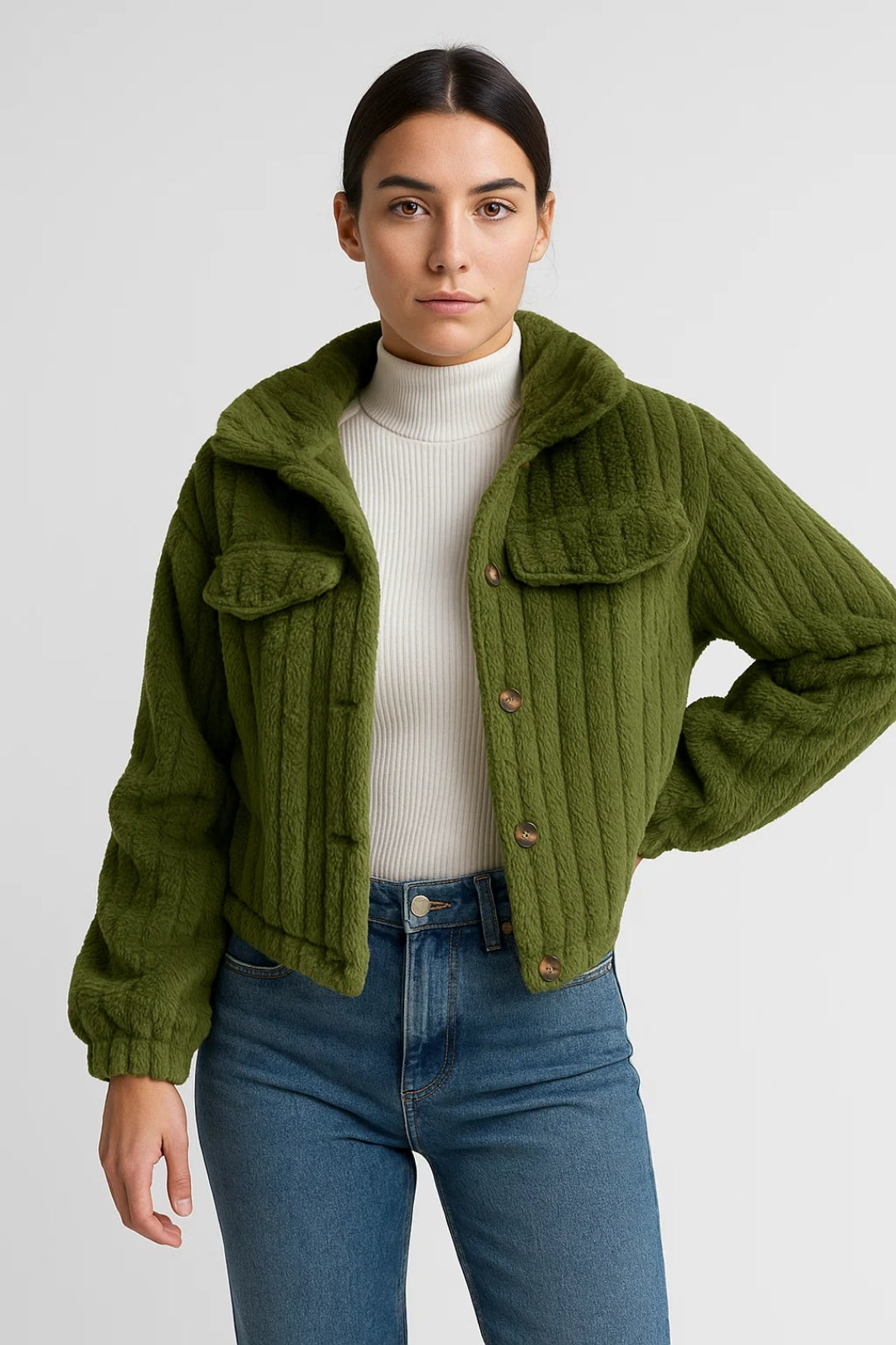 Gemütliche Kurzjacke | Weiches Design mit Knöpfen für lässige Outfits