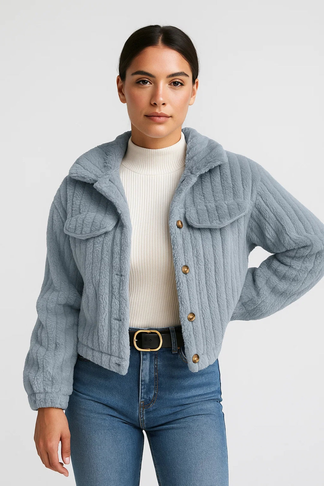 Gemütliche Kurzjacke | Weiches Design mit Knöpfen für lässige Outfits