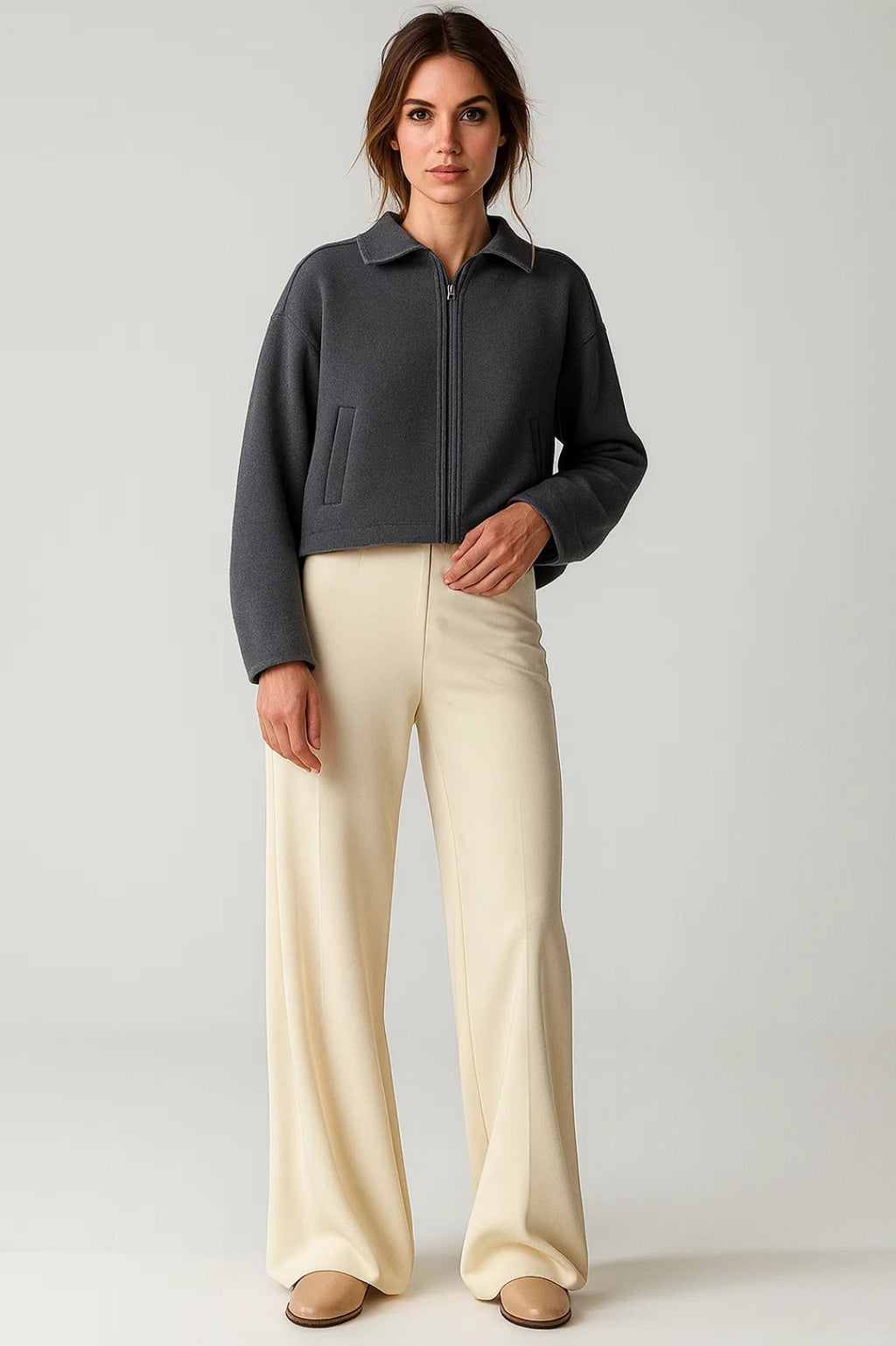 Moderne Kurzjacke | Vielseitig & Elegant in Dunkelgrau