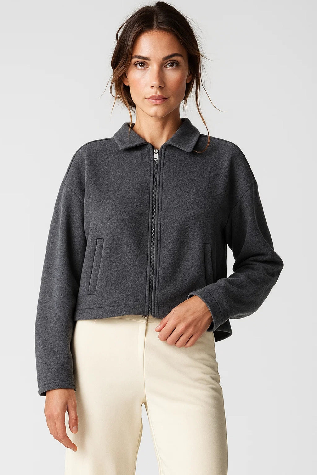 Moderne Kurzjacke | Vielseitig & Elegant in Dunkelgrau