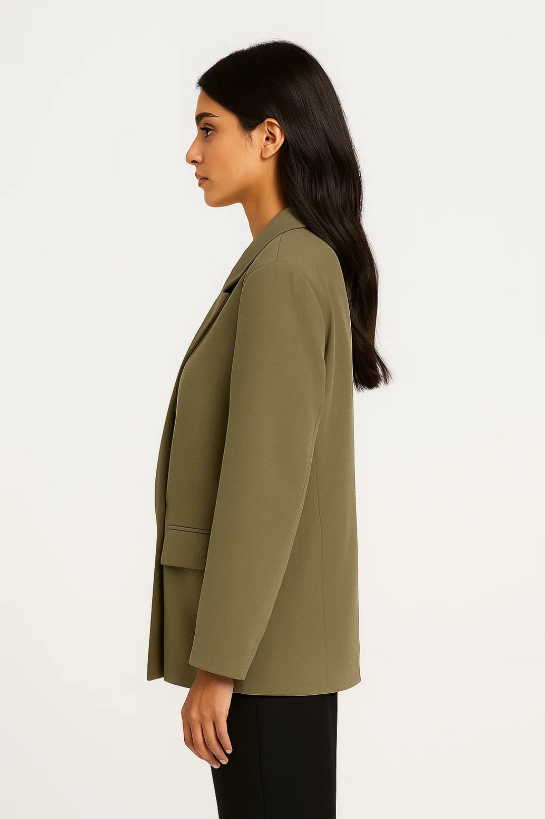 Eleganter Langer Blazer | Zweireihiger Schnitt mit Reverskragen