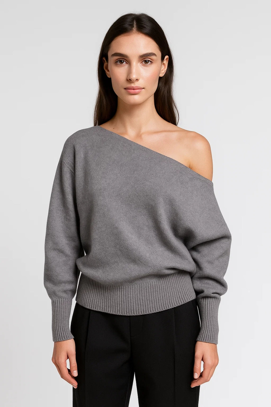 Eleganter Pullover | Asymmetrischer Ausschnitt mit Schulterdetail