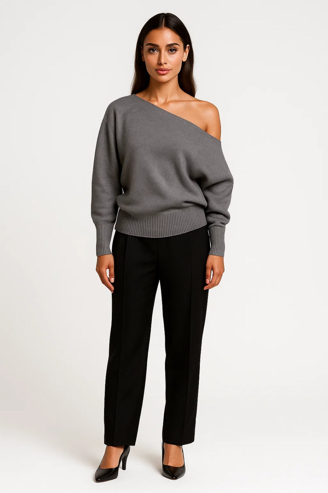 Eleganter Pullover | Asymmetrischer Ausschnitt mit Schulterdetail