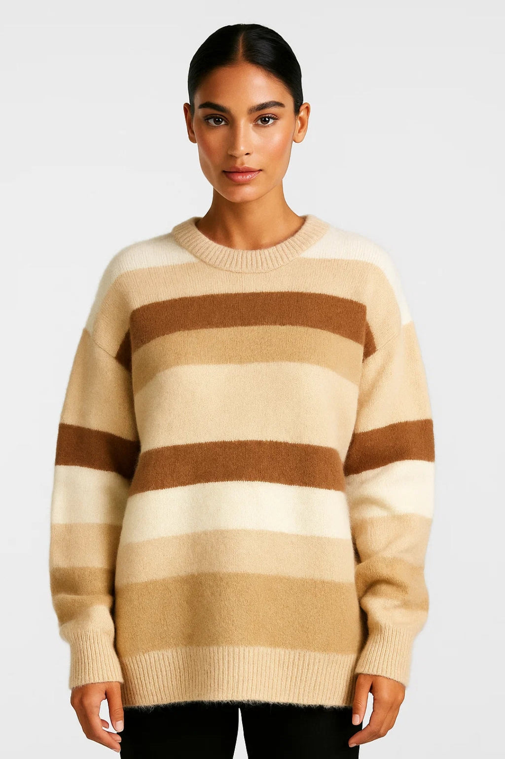 Gemütlicher Pullover | Breite Streifen & Rundhalsausschnitt | Moderner Chic