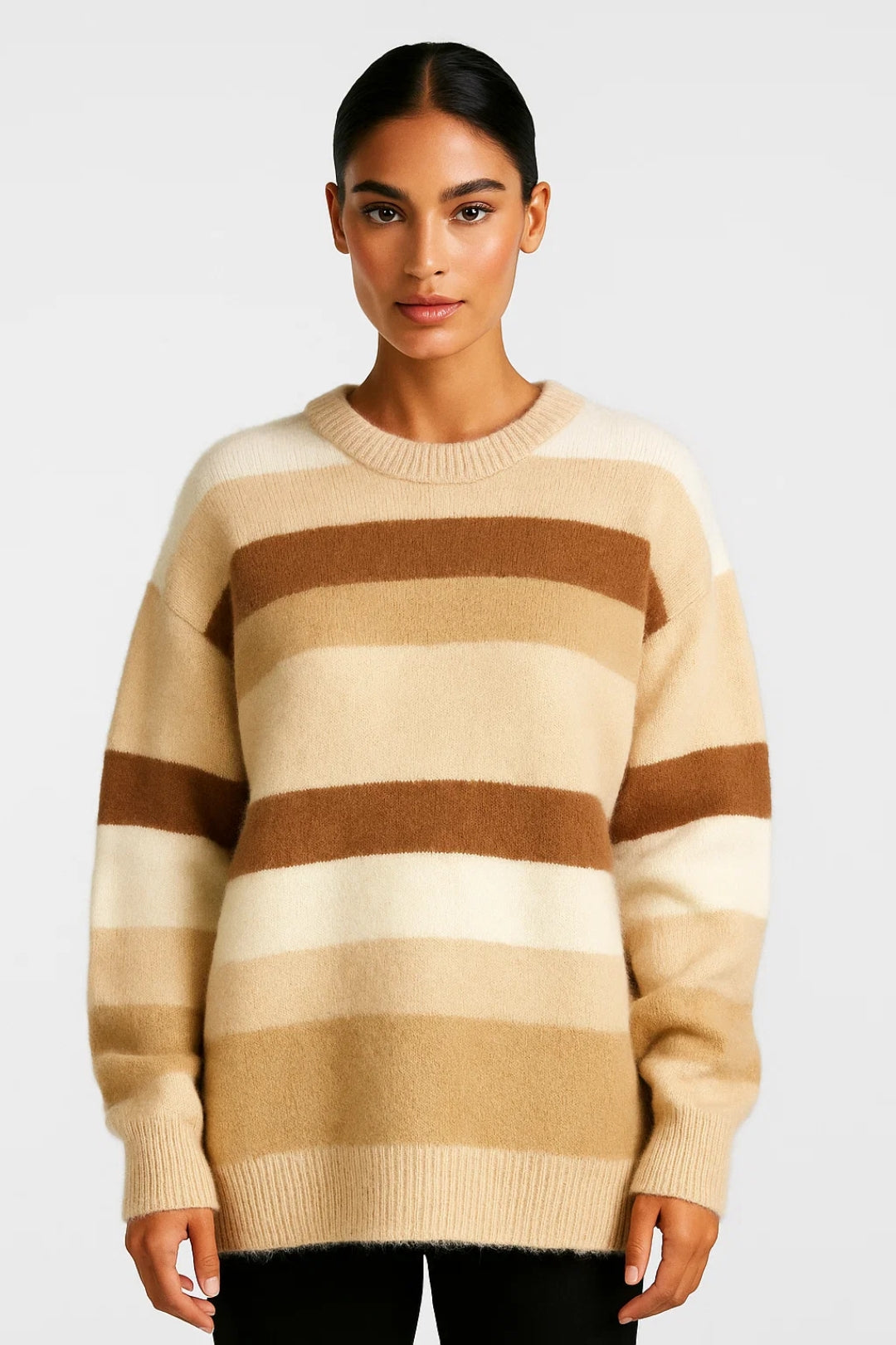 Gemütlicher Pullover | Breite Streifen & Rundhalsausschnitt | Moderner Chic