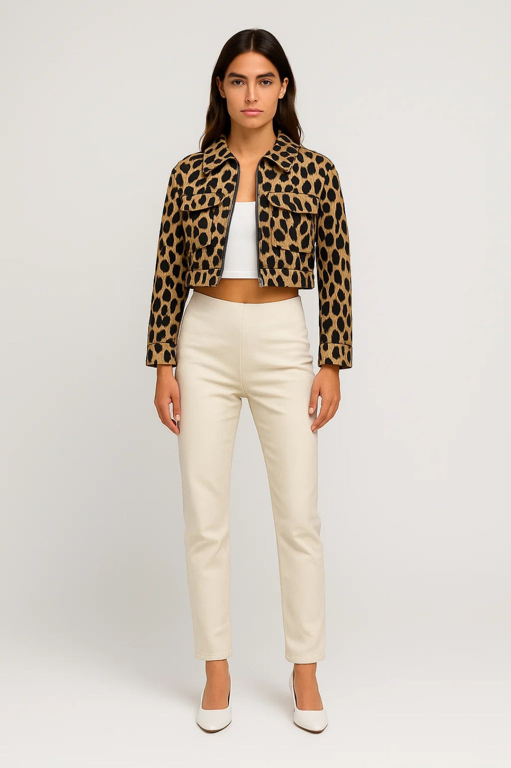 Moderne Damenjacke mit Animalmuster – Ausdrucksstark und Praktisch