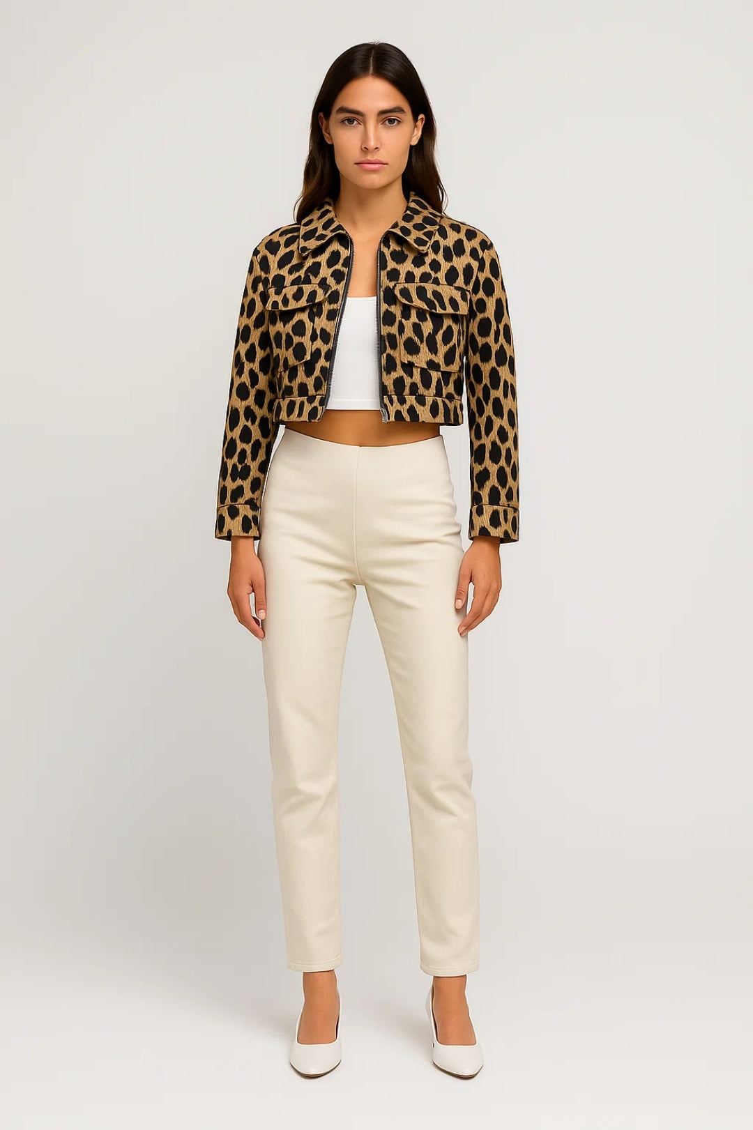 Moderne Damenjacke mit Animalmuster – Ausdrucksstark und Praktisch