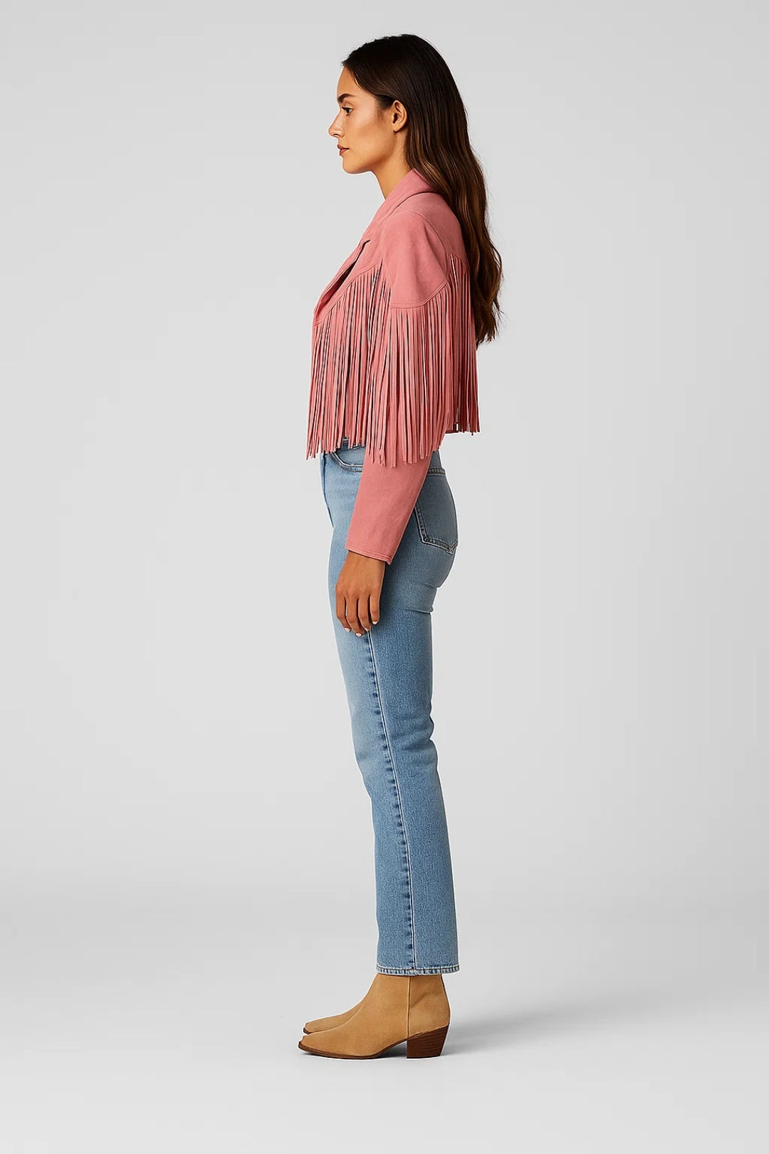 Stylische Damenjacke mit Fransen – Trendiger Western-Look für jedes Outfit