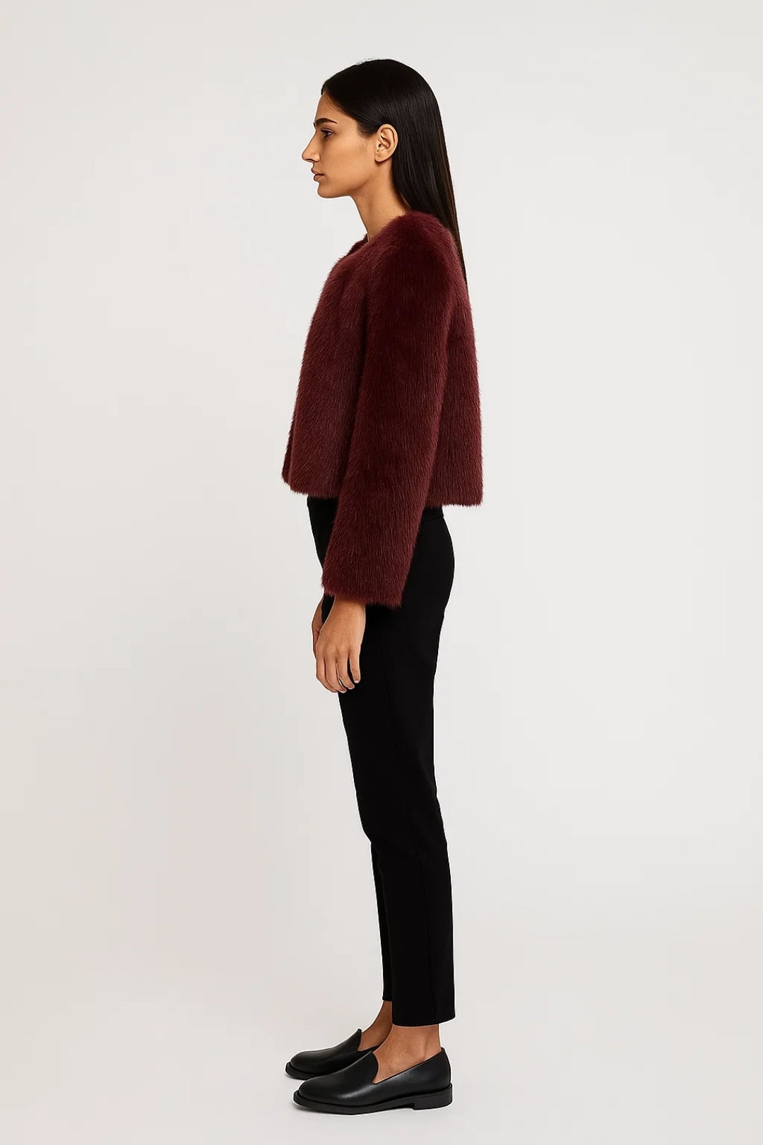 Elegante Damenjacke mit Felloptik | Offenes Design für gemütlichen Stil