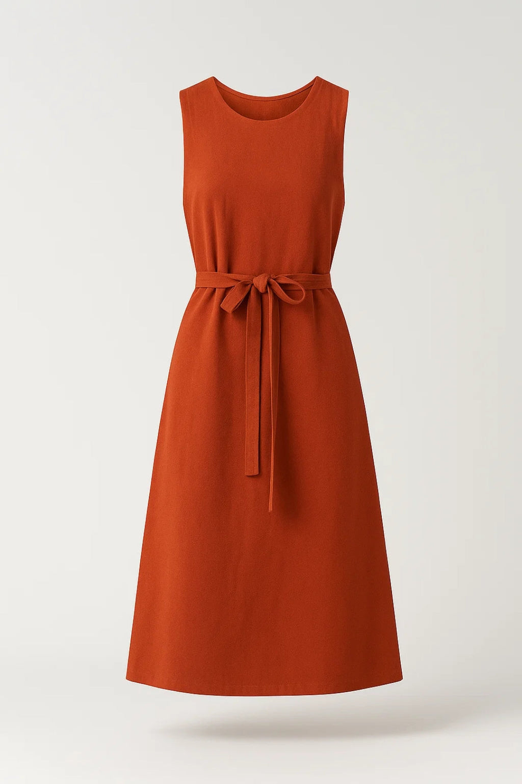 Ärmelloses Midi-Kleid – Zeitlose Eleganz mit Bindegürtel für jeden Anlass