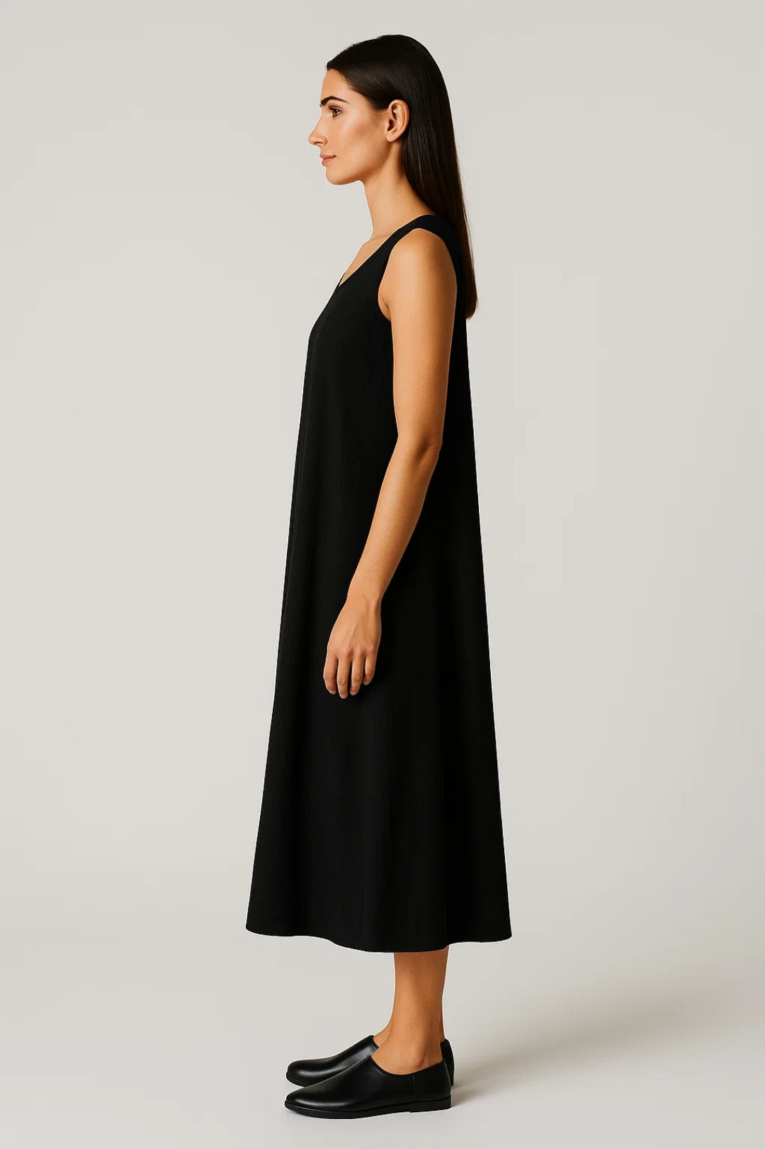 Ärmelloses Midikleid – Gemütlicher Schnitt mit Rundhalsausschnitt für jeden Tag