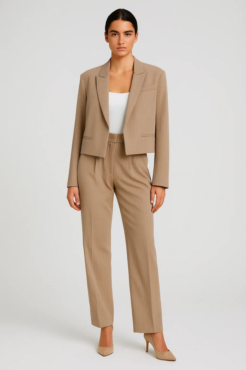 Eleganter Kurzblazer | Feine Nadelstreifen für modernen Business-Look