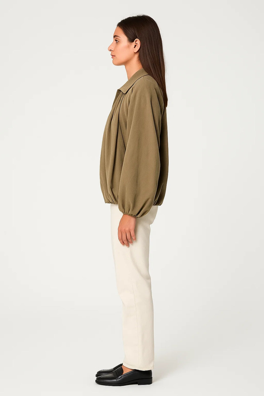 Moderne Kurzjacke | Gemütliche Ballonärmel mit Faltenwurf