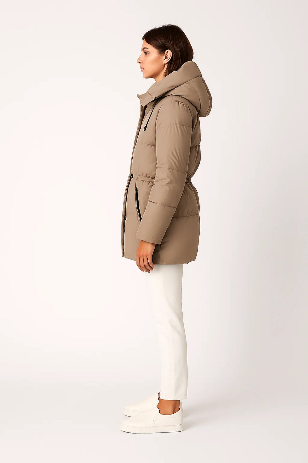 Wattierter Langer Mantel – Gemütlicher Komfort mit Tunnelzug