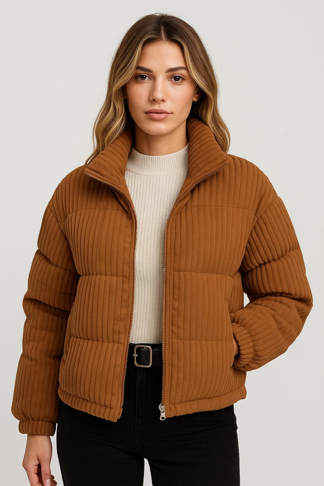 Wattierte Kurzjacke | Gemütlicher Stehkragen für warme Tage