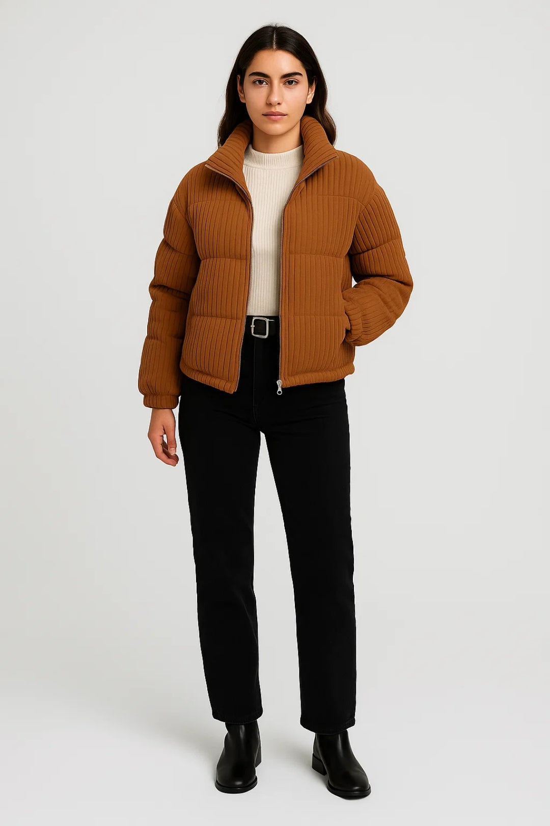 Wattierte Kurzjacke | Gemütlicher Stehkragen für warme Tage