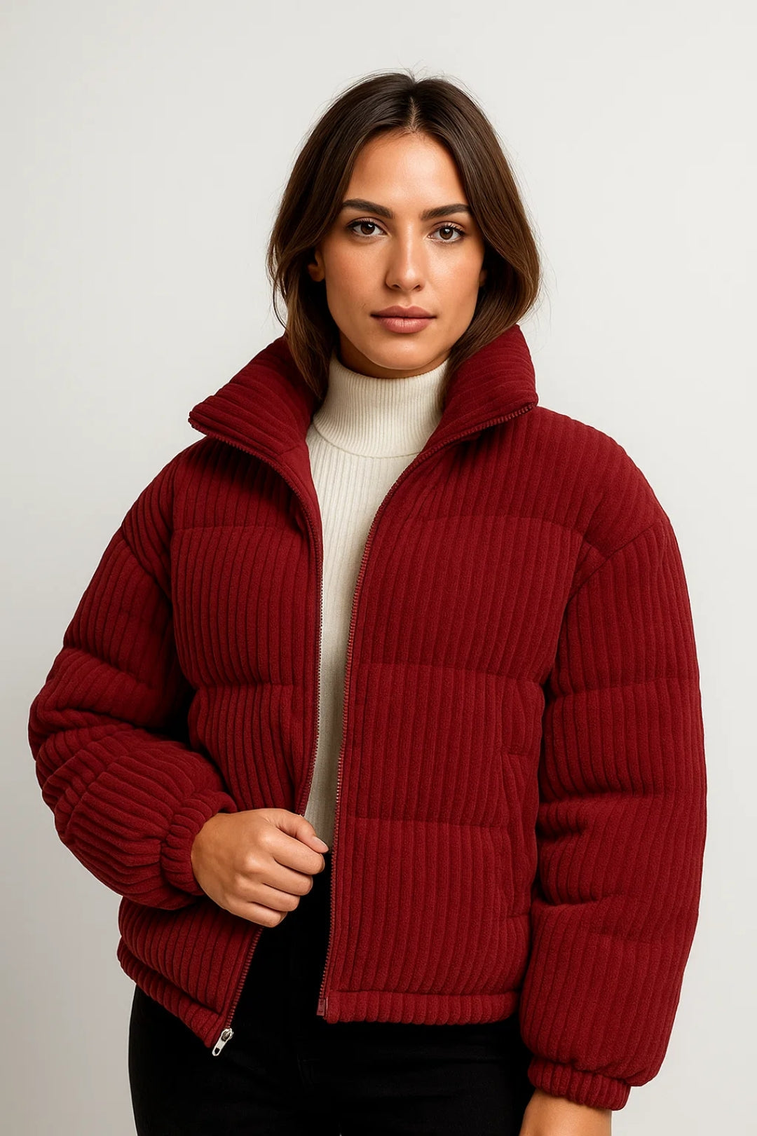 Wattierte Kurzjacke | Gemütlicher Stehkragen für warme Tage