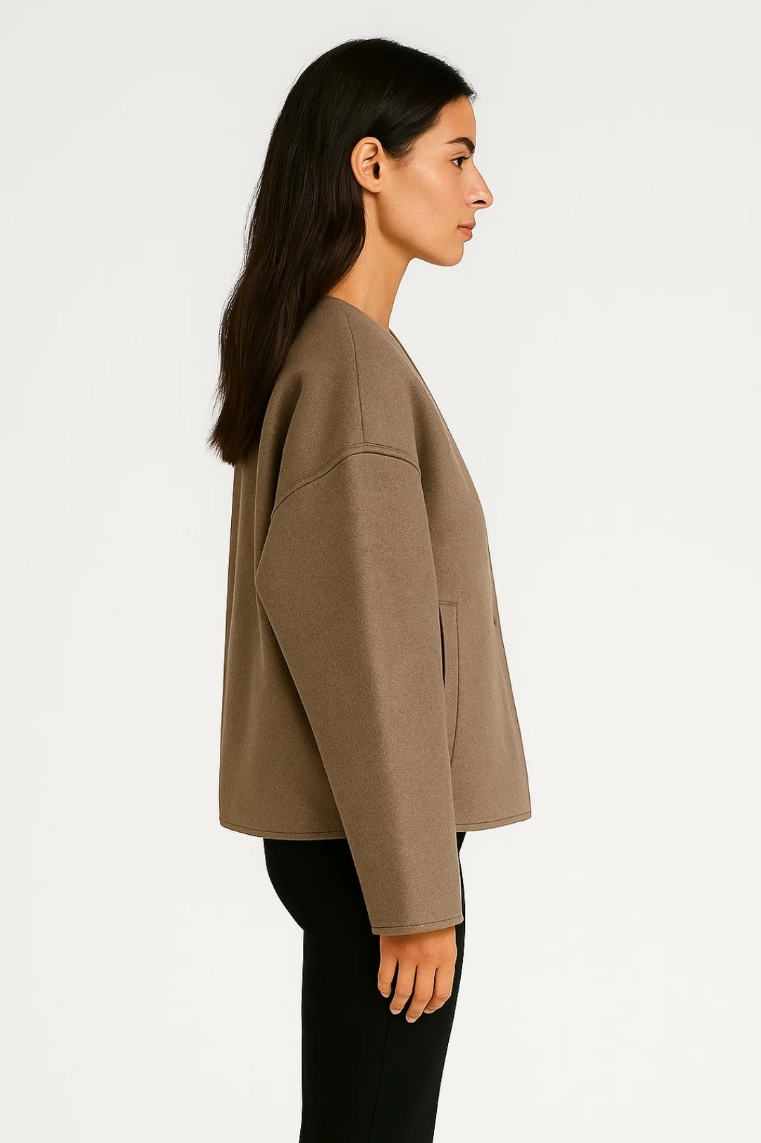 Stylische Kurzjacke mit V-Ausschnitt – Modern & Minimalistisch für Jeden Tag